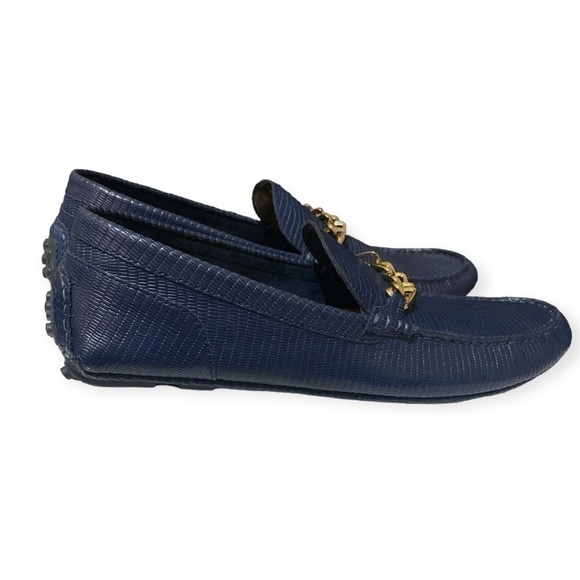 ALDO Davinch Lizard Embossed Loafer Driving Shoe Navy Blue Size 11…Normcore - Picture 12 of 16